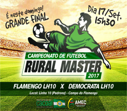 Final do Rural Master de futebol acontece neste sábado