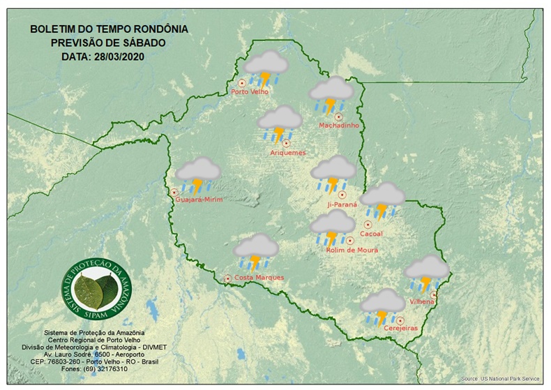 Confira a previsão do tempo para o final de semana em Rondônia