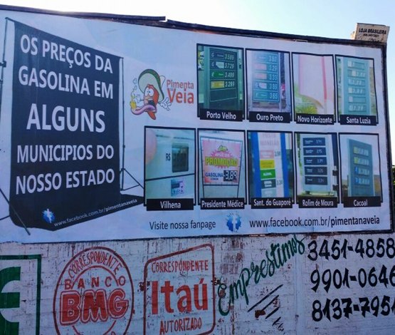 CARTEL - Outdoor é derrubado em briga com donos de postos