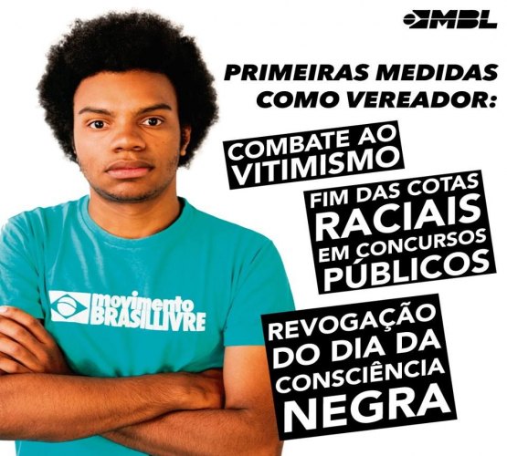 Vereador negro quer acabar com cotas e feriado