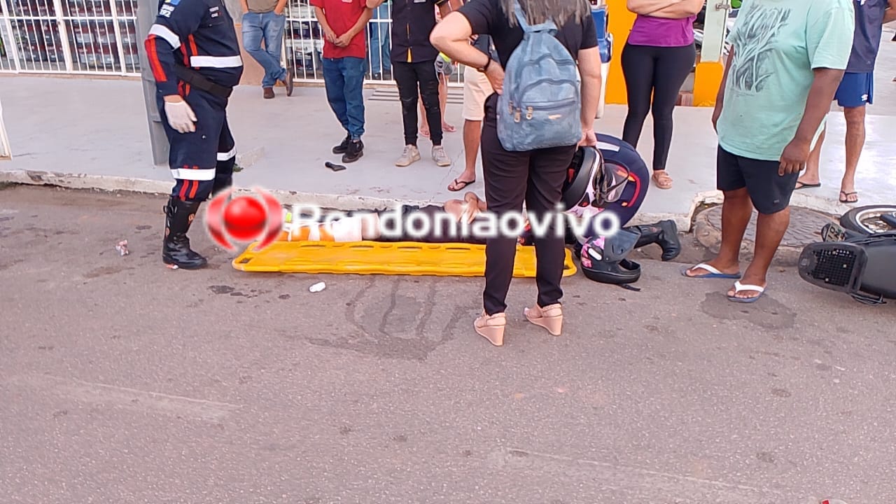 NA JATUARANA: Motociclista quebra a perna após mulher em carro avançar preferencial 