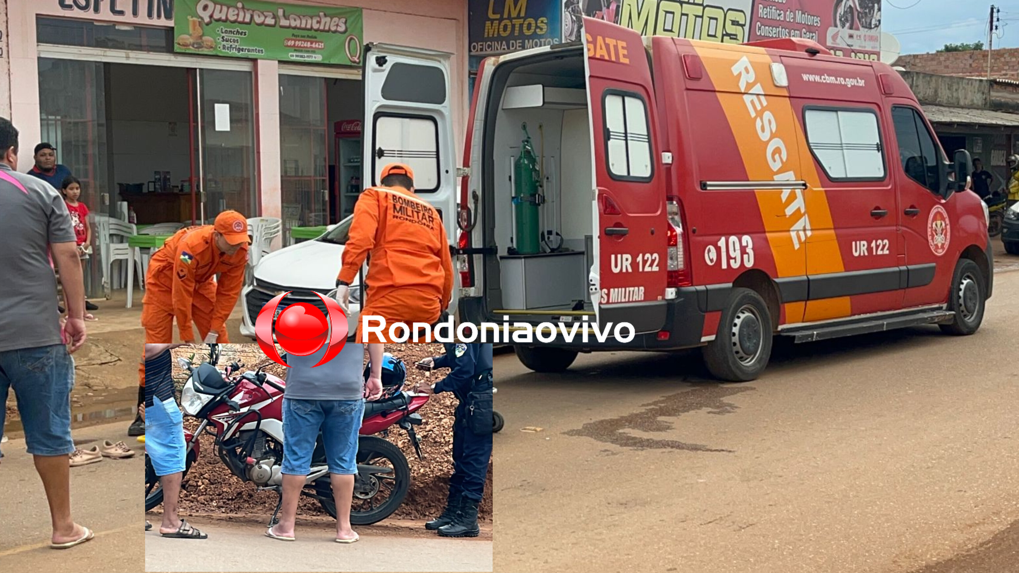 ATRAVESSOU: Mulher atropela 'Caramelo' e sofre ferimentos ao cair de motocicleta 