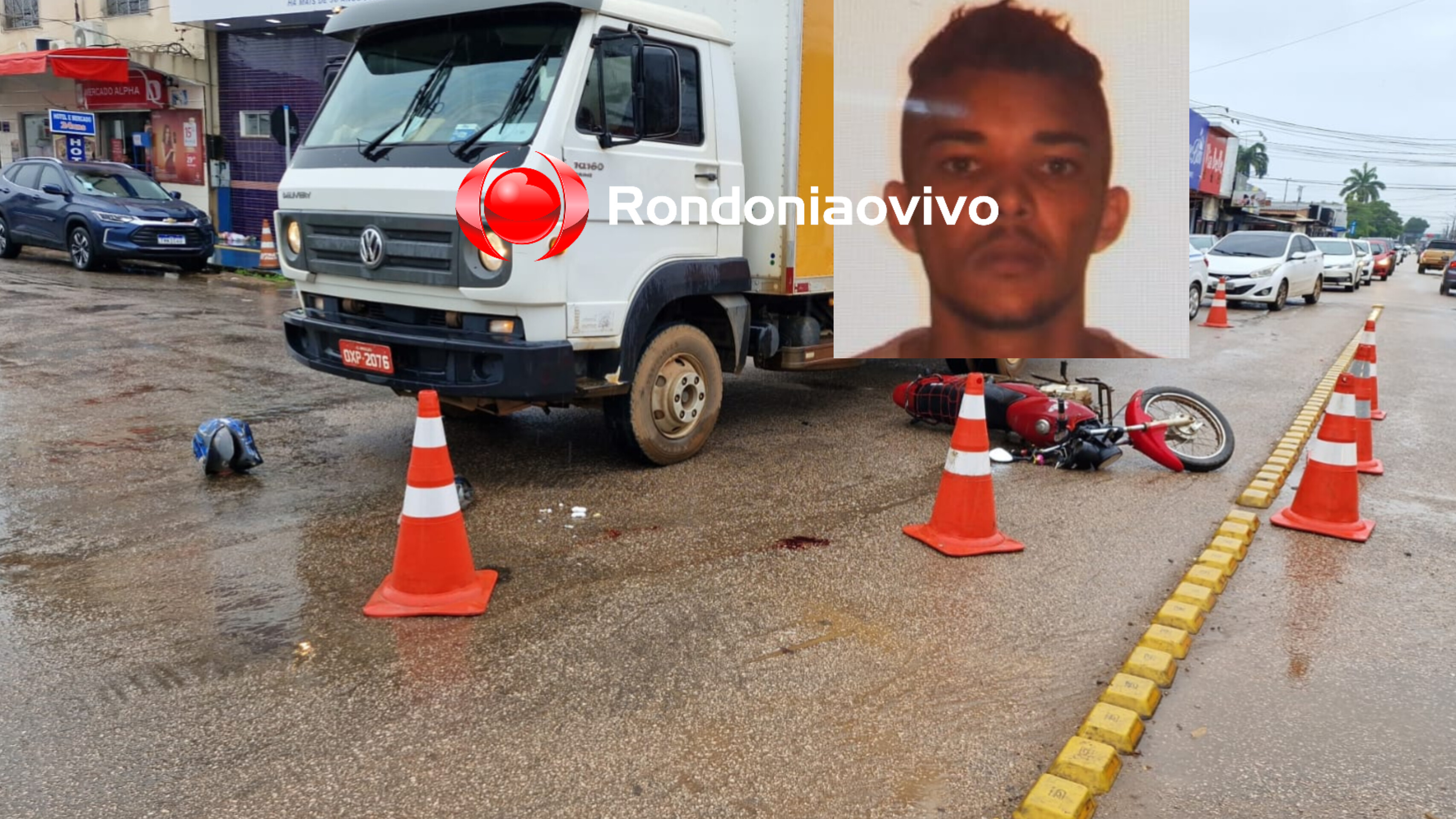 URGENTE: Morre motociclista atropelado por caminhão na frente do João Paulo II