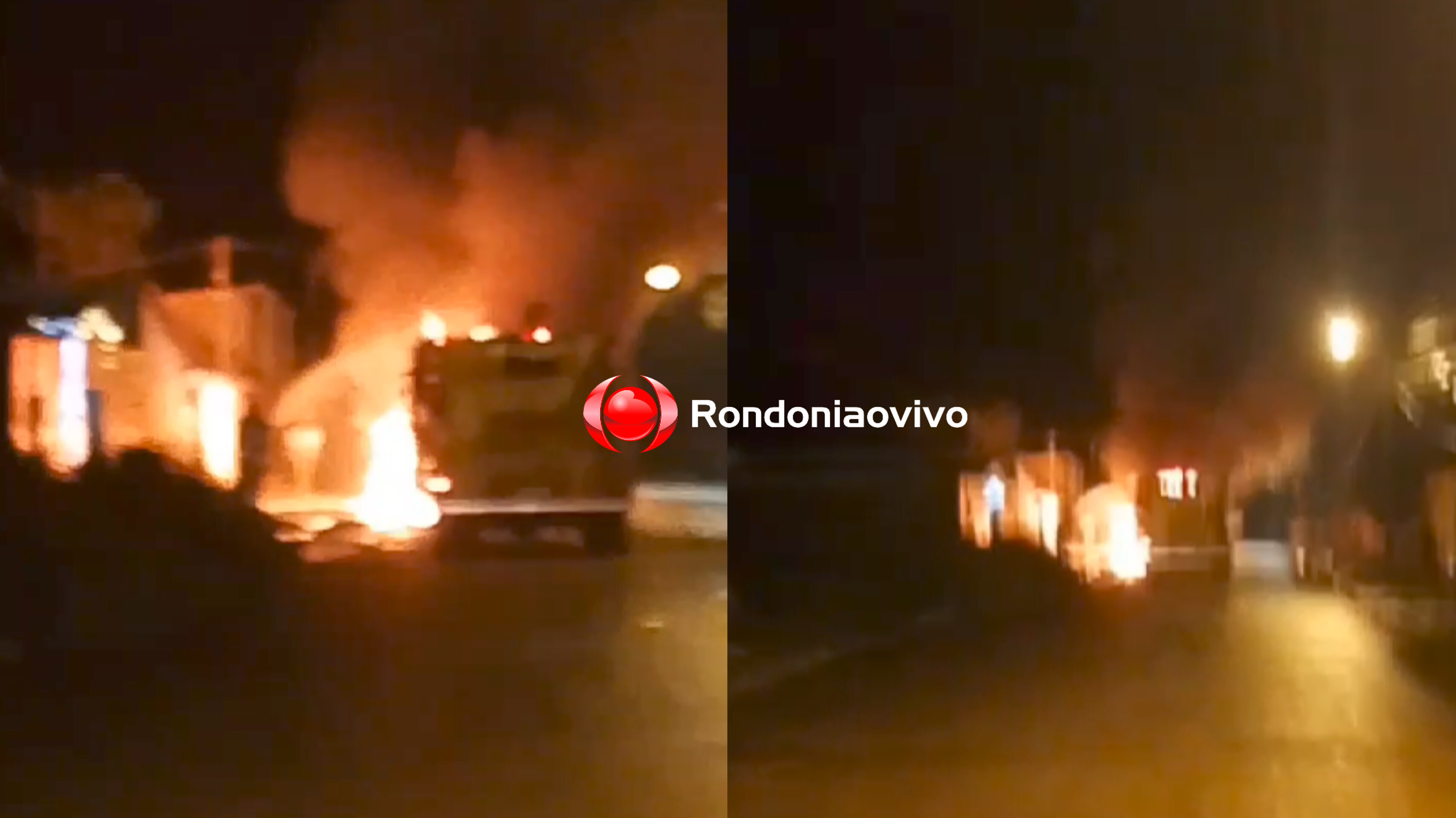 URGENTE: Bandidos incendeiam ônibus no município de Candeias do Jamari 