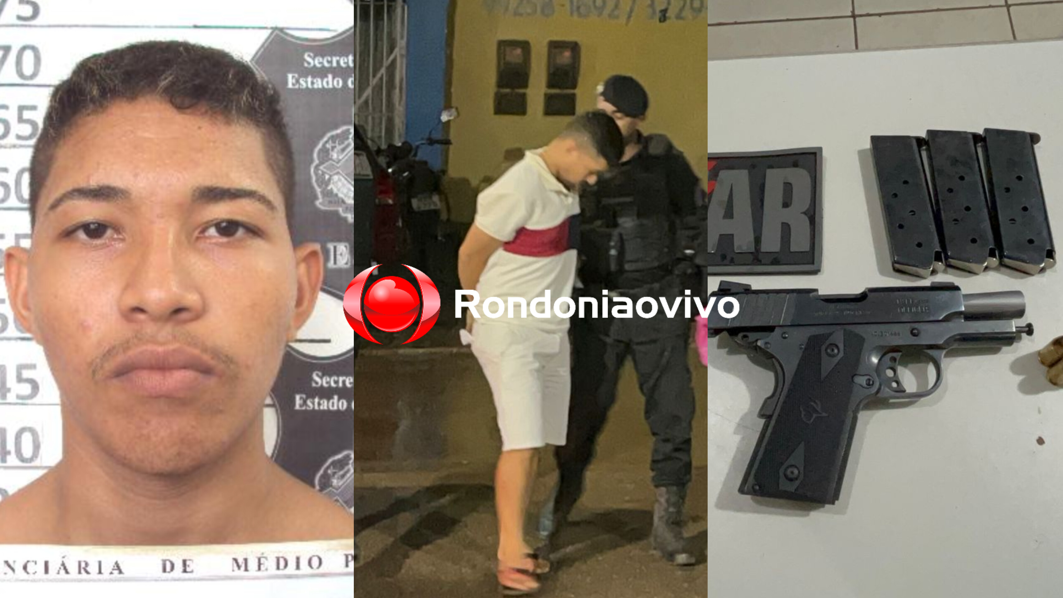 CAIU: BPTAR prende criminoso com pistola.45 furtada de loja de caça e pesca 