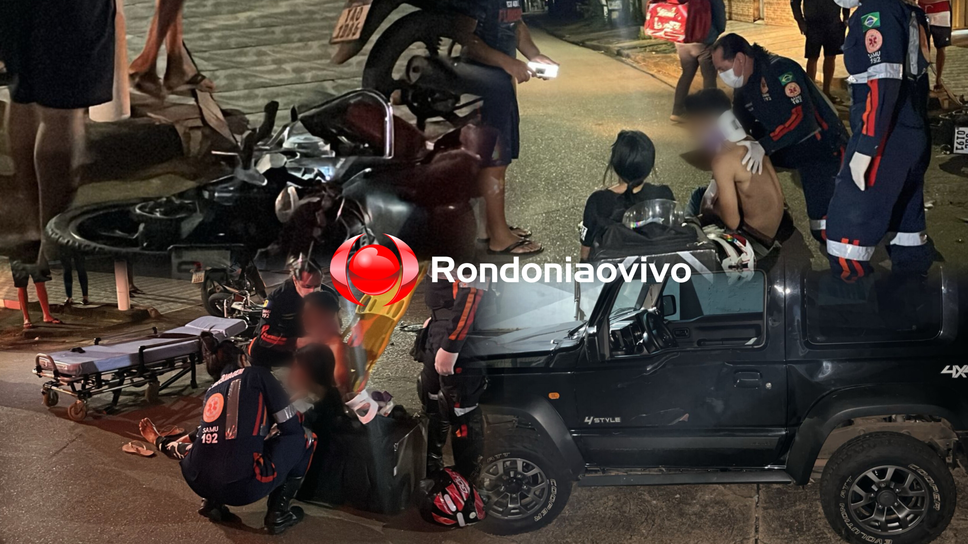 IMPRUDÊNCIA: Casal de motoboys sofre grave acidente em colisão com Jeep 