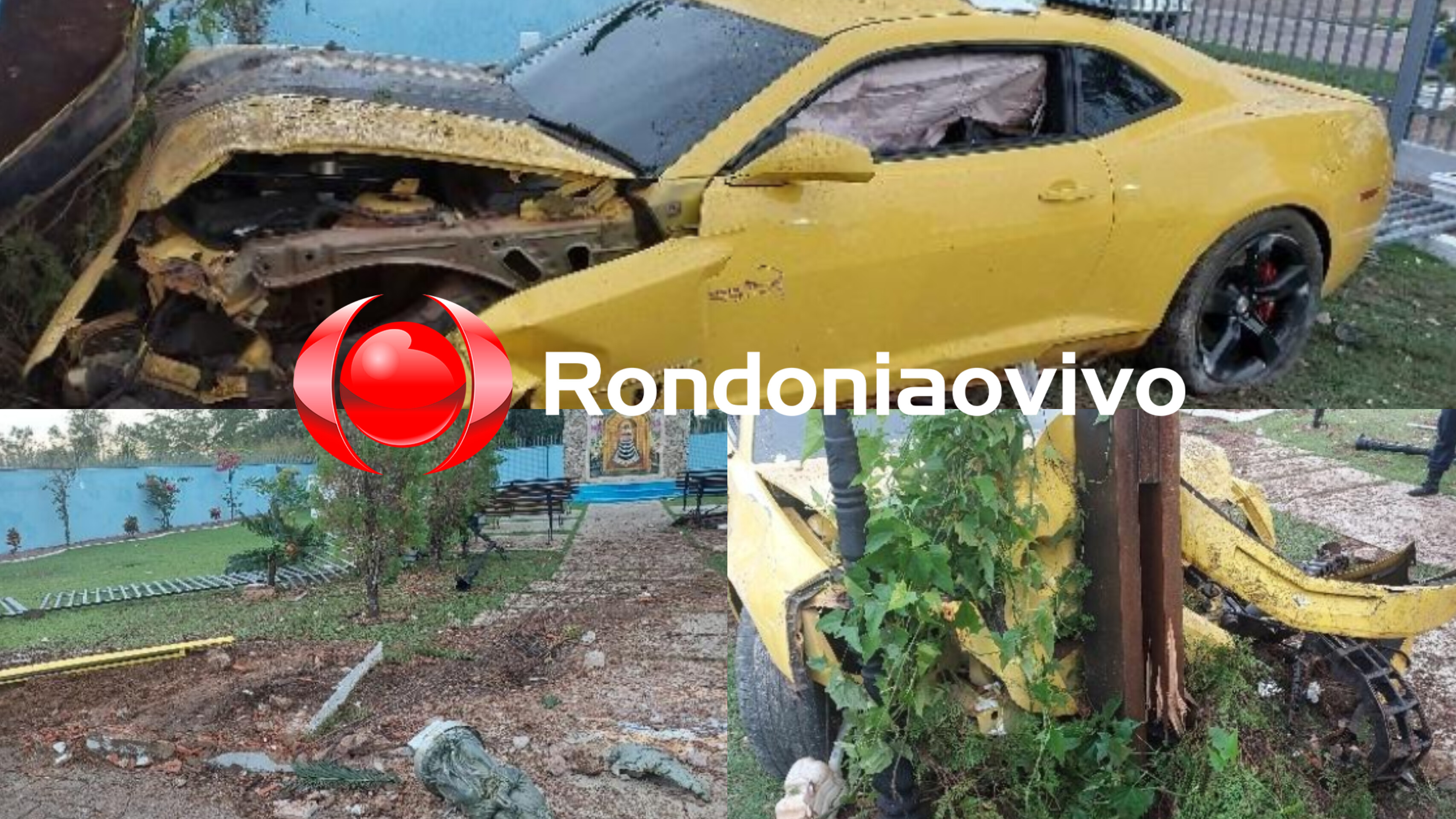 ESPAÇO ALTERNATIVO: Camaro amarelo invade capela da Base Aérea durante suposto racha 