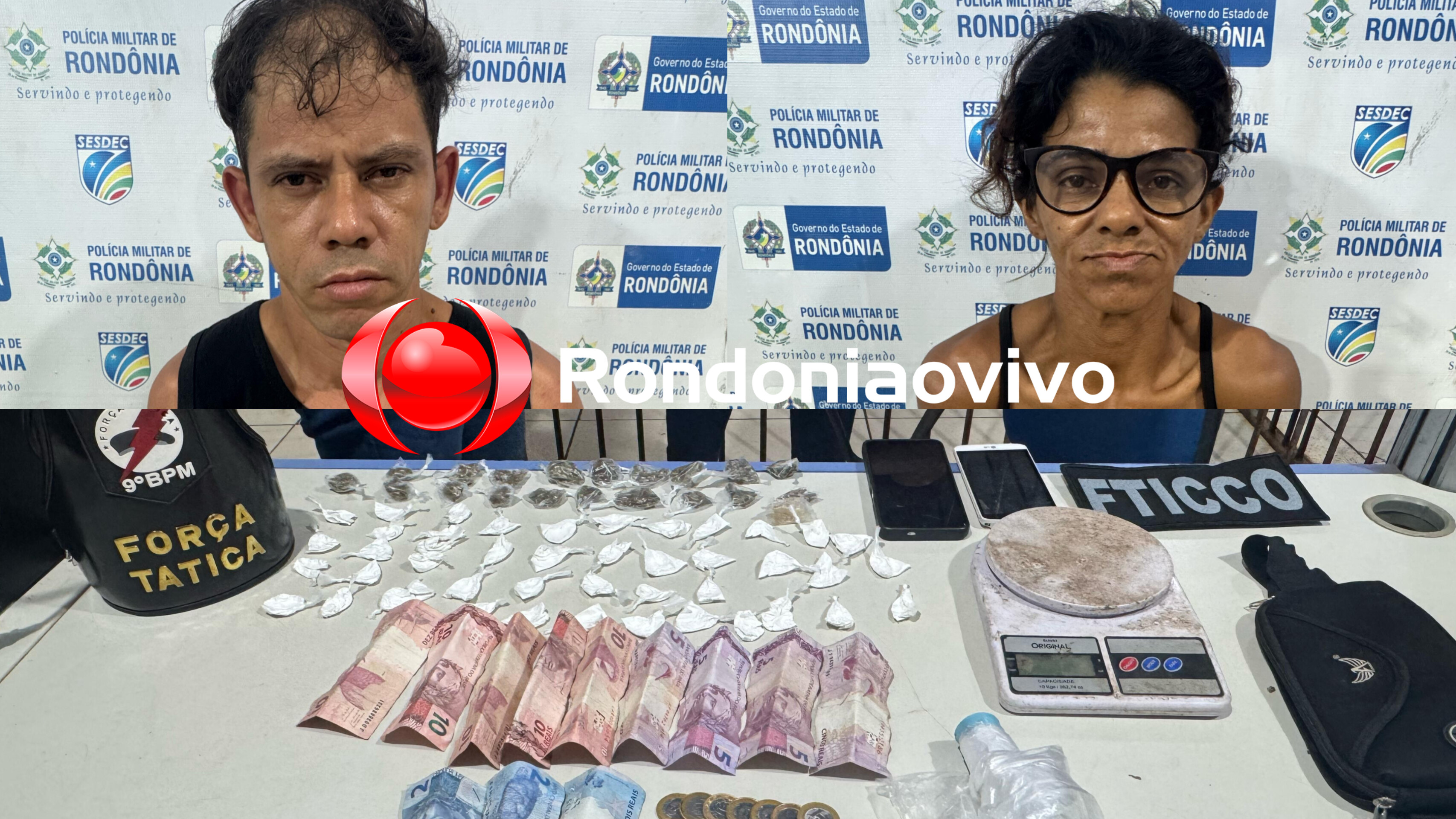 COMBATE AO CRIME: Força Tática do 9° BPM prende traficante e foragida na zona Leste 