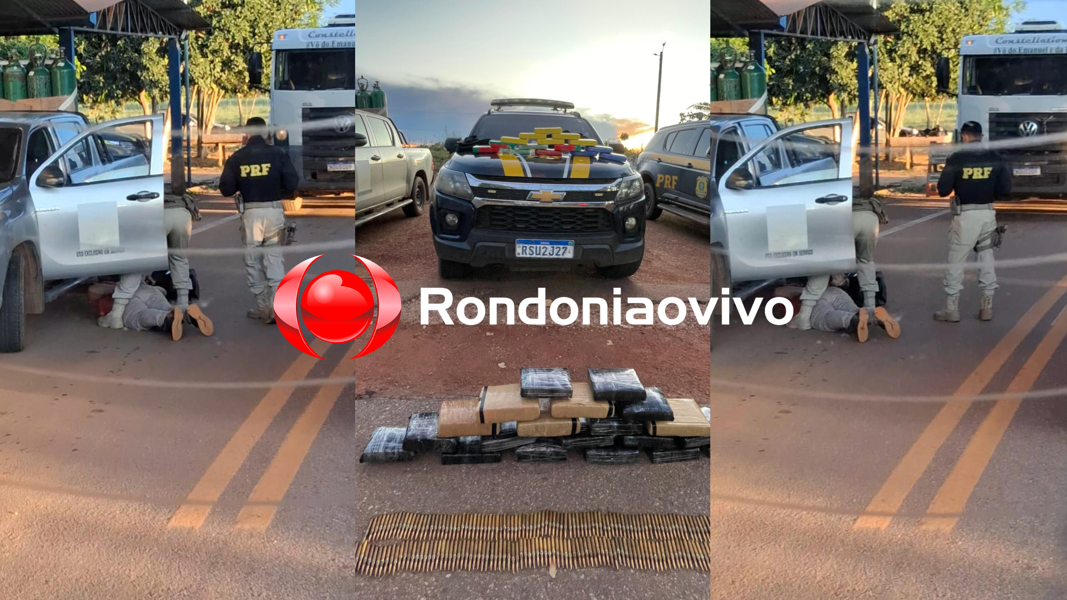 GUAJARÁ-MIRIM: Veículo da Prefeitura é flagrado com vários tabletes de drogas e munições de fuzil 