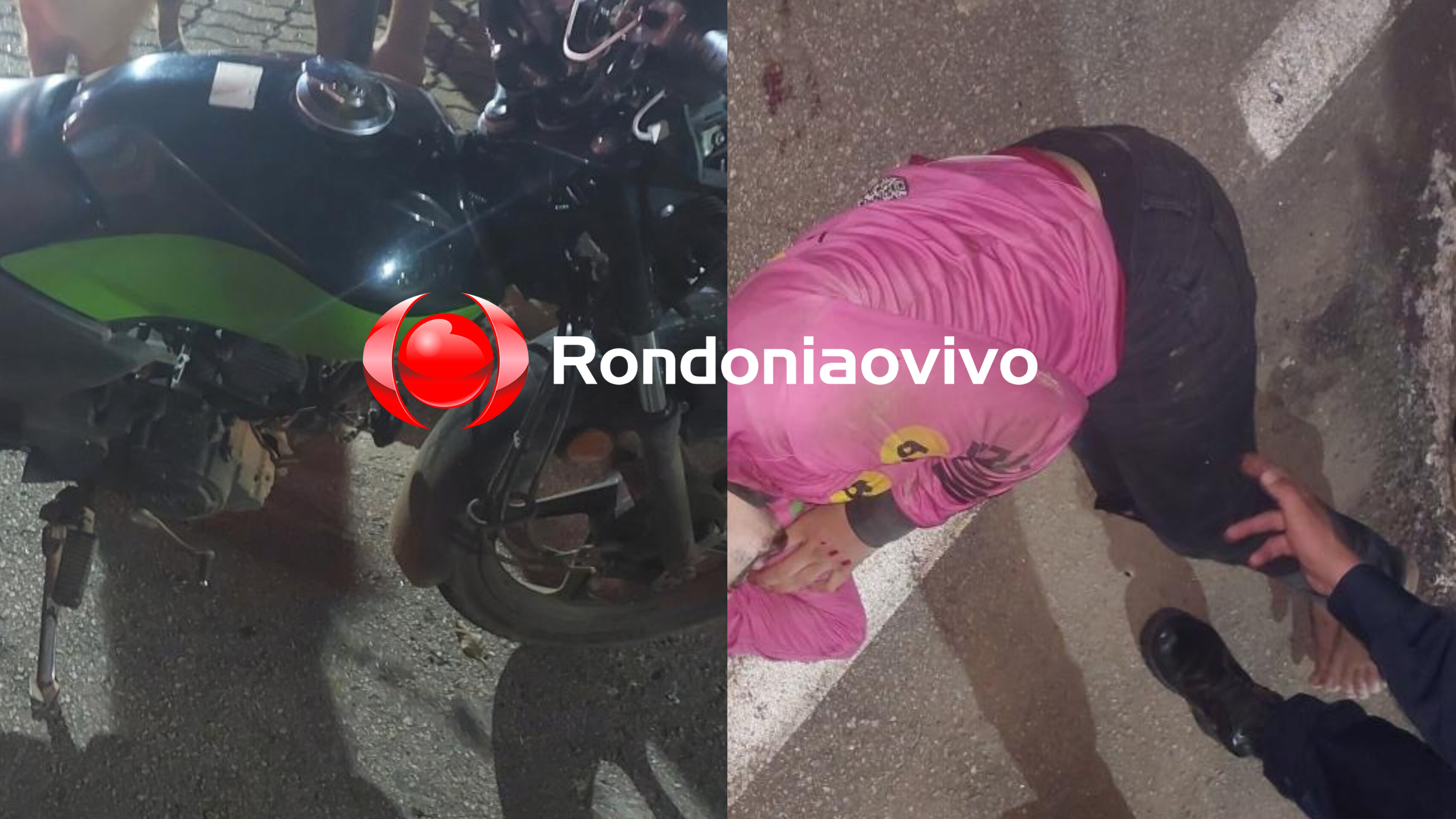 DESVIOU DE PEDESTRE: Moto aplicativo fica em estado grave após acidente no Centro de Porto Velho 