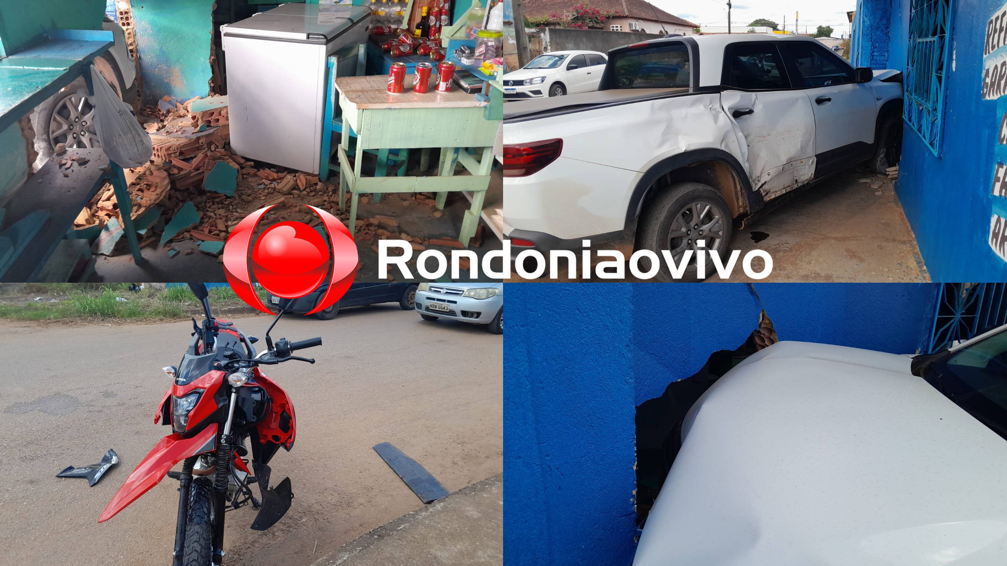 URGENTE: Montana invade comércio após motociclista causar grave acidente 