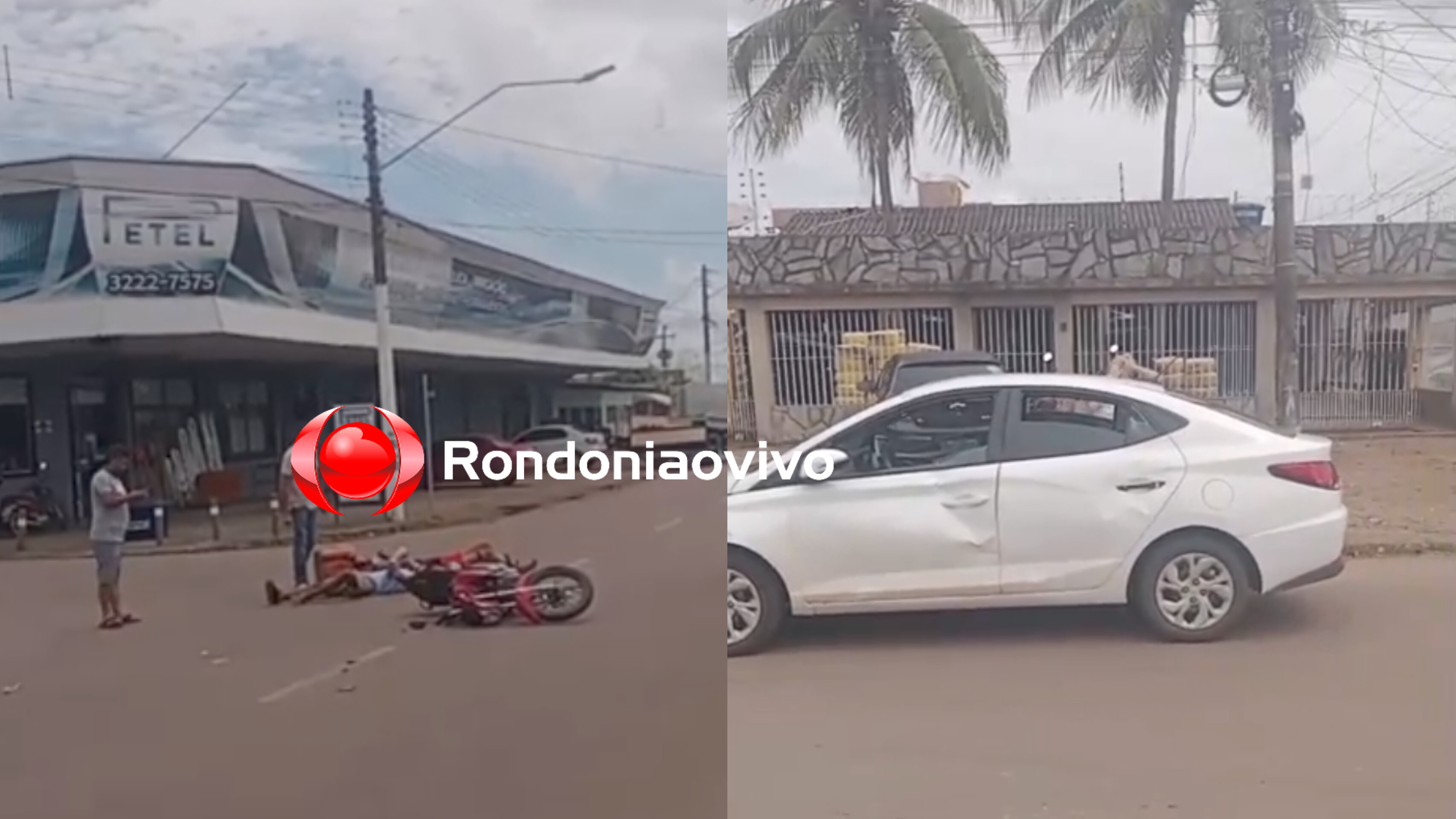 AVANÇOU: Acidente entre carro e moto deixa casal ferido na João Goulart 