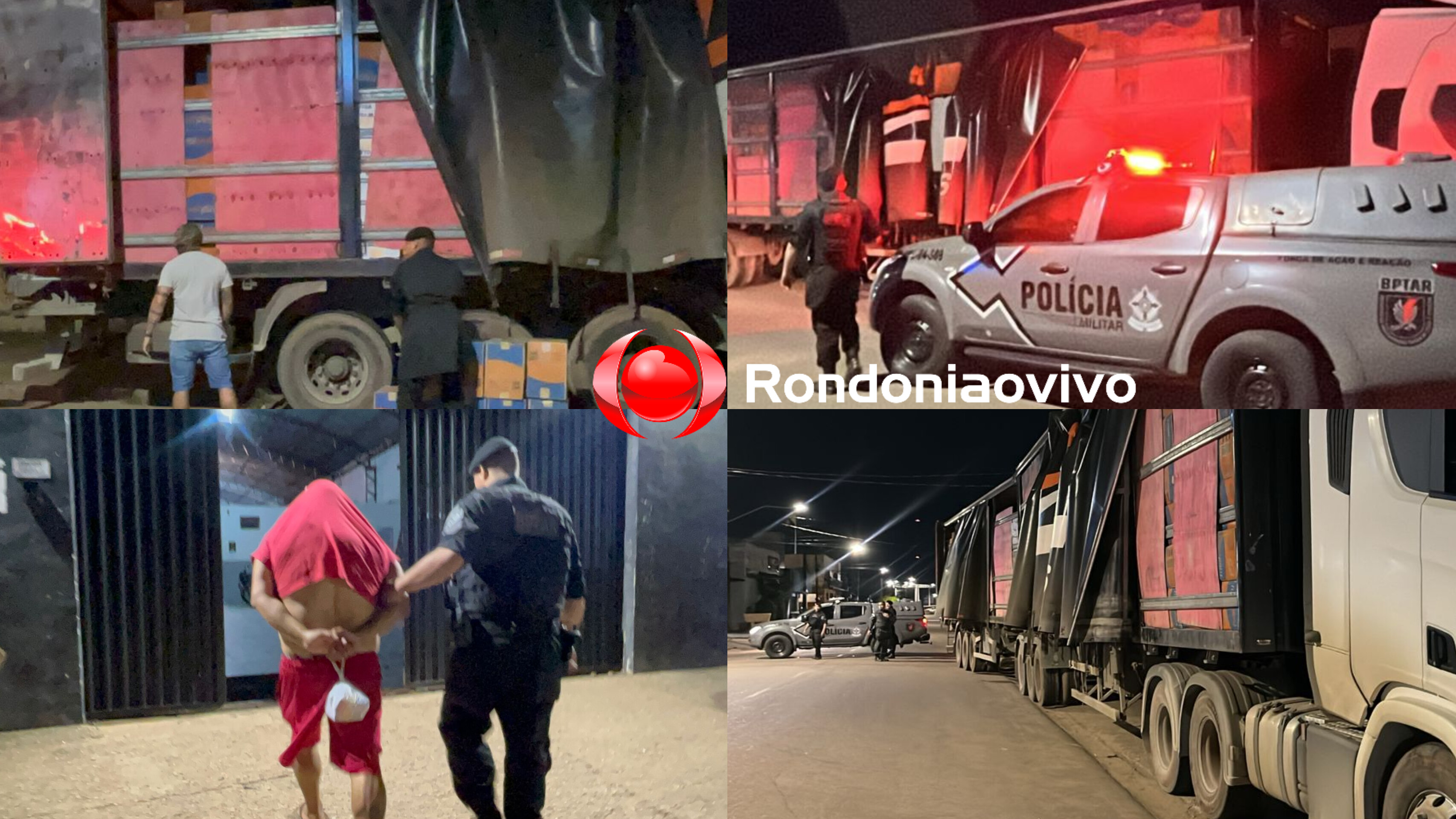 TRÁFICO: Caminhoneiro é preso com vários tabletes de drogas e cigarros em carreta 