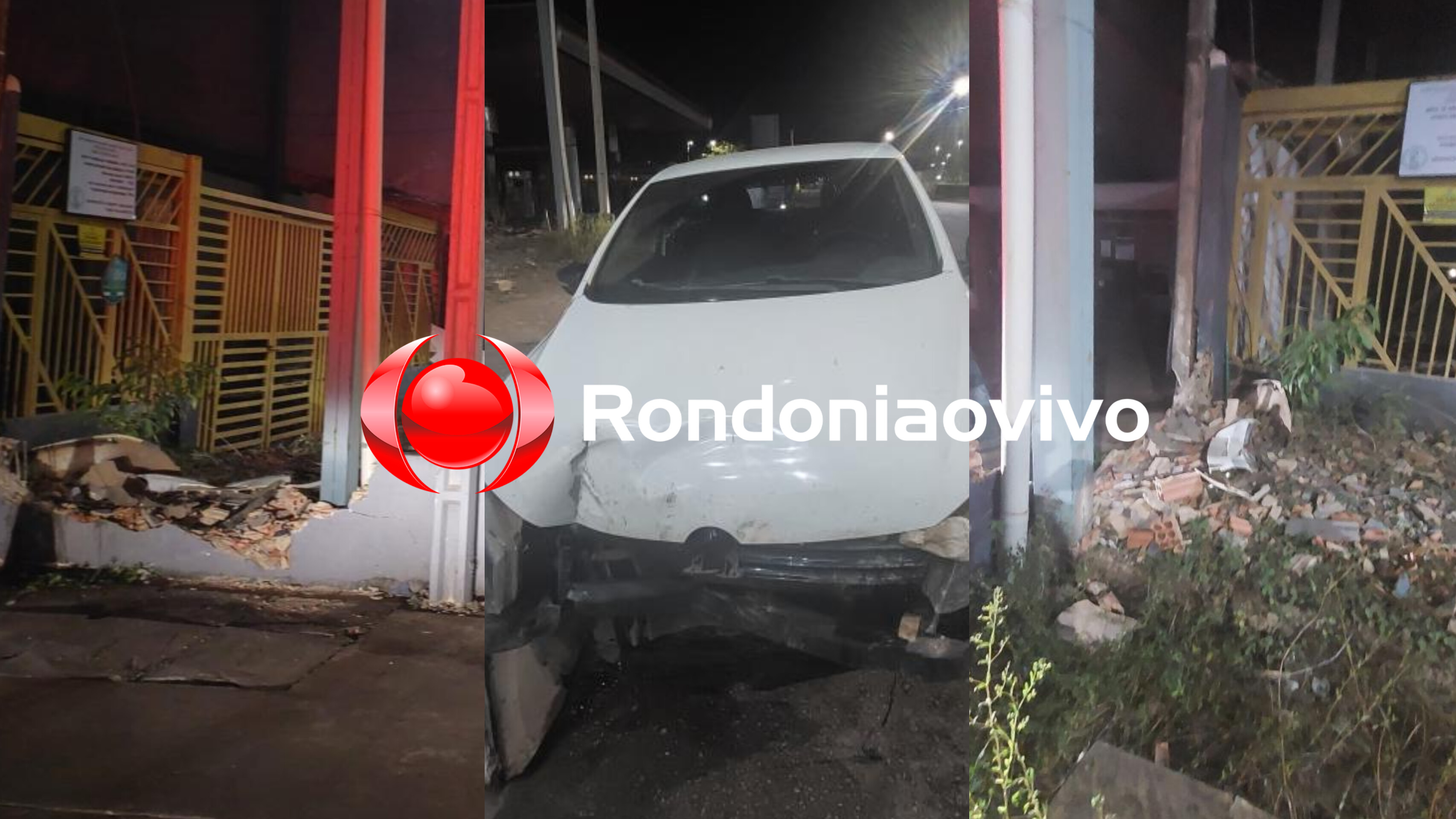 NA MADRUGADA: Motorista de Fox abandona veículo e foge após derrubar muro 