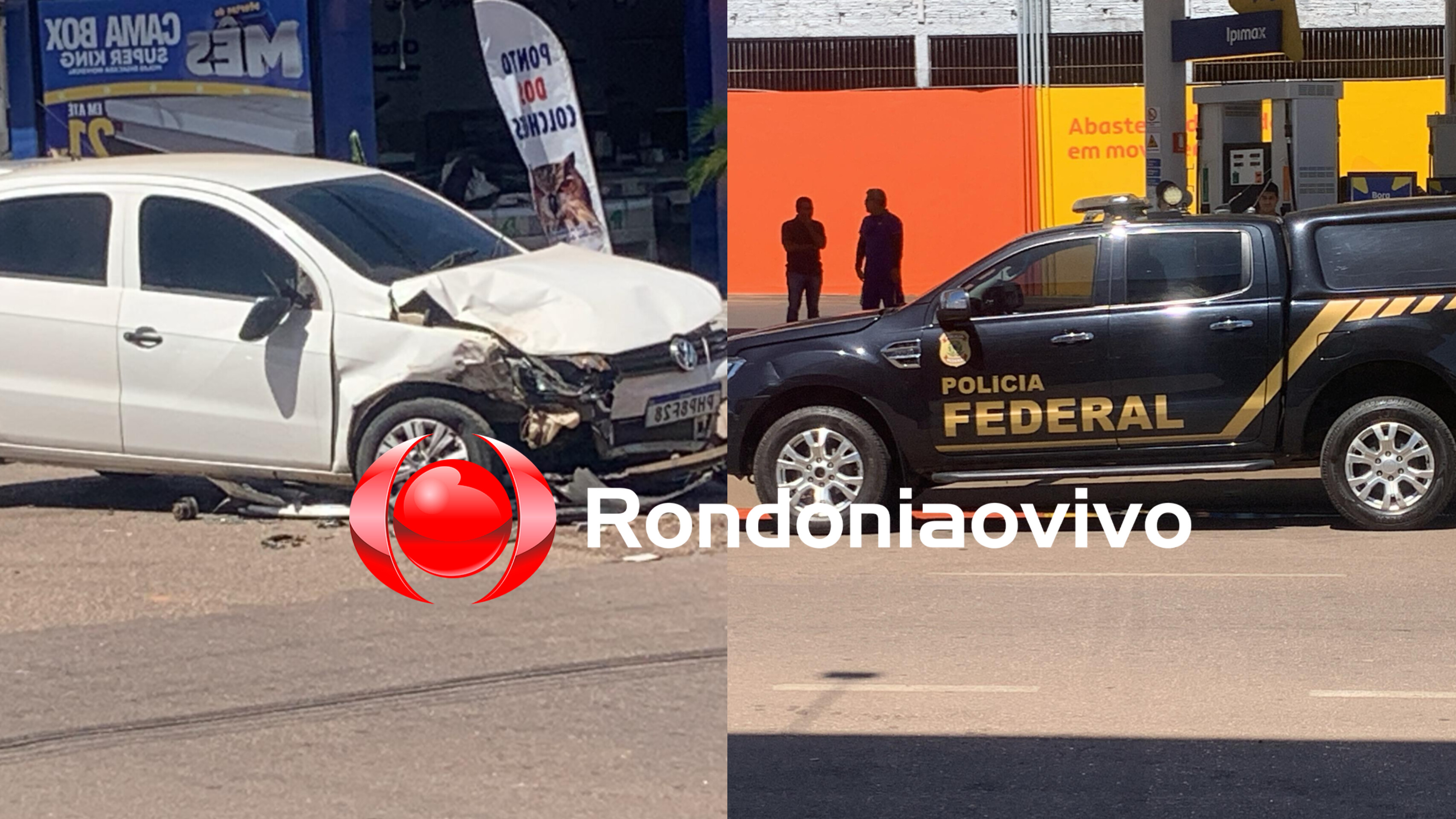 AVANÇOU: Viatura da Polícia Federal se envolve em forte batida no Centro 