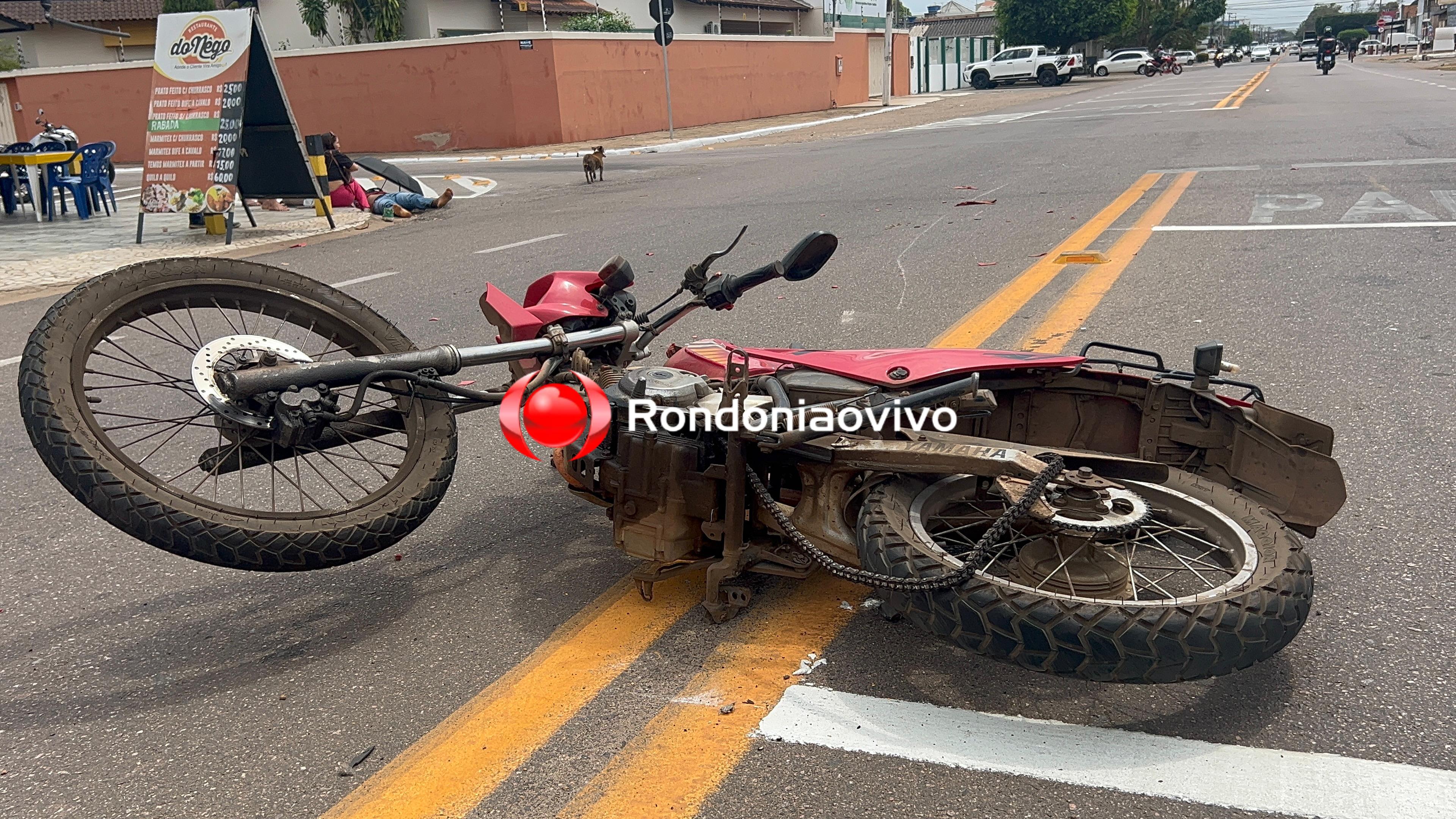 AO VIVO: Onix avança preferencial e causa grave acidente com motociclista no Centro 