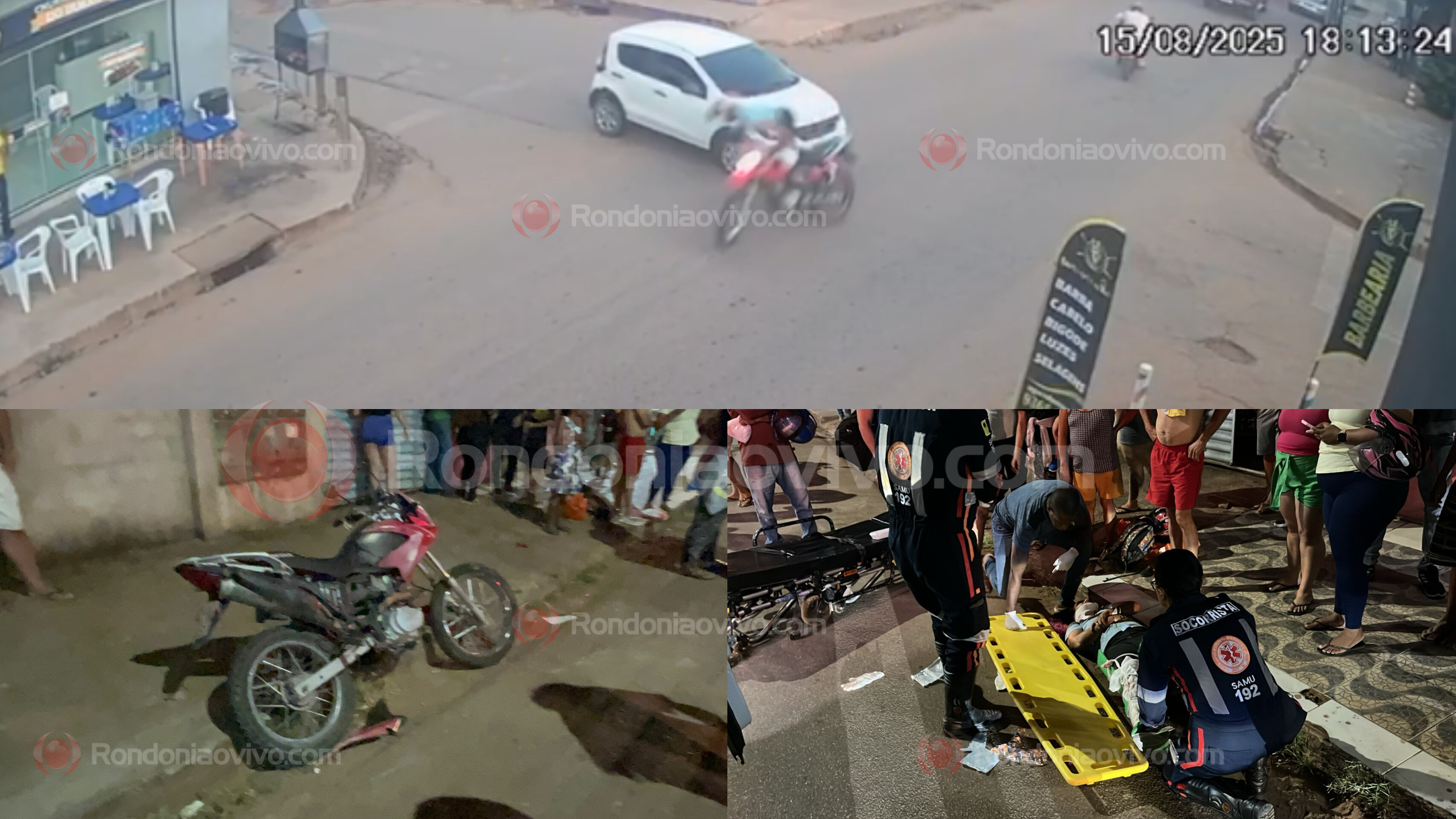 VÍDEO: Motorista de aplicativo avança e deixa mulher em moto com fratura exposta 