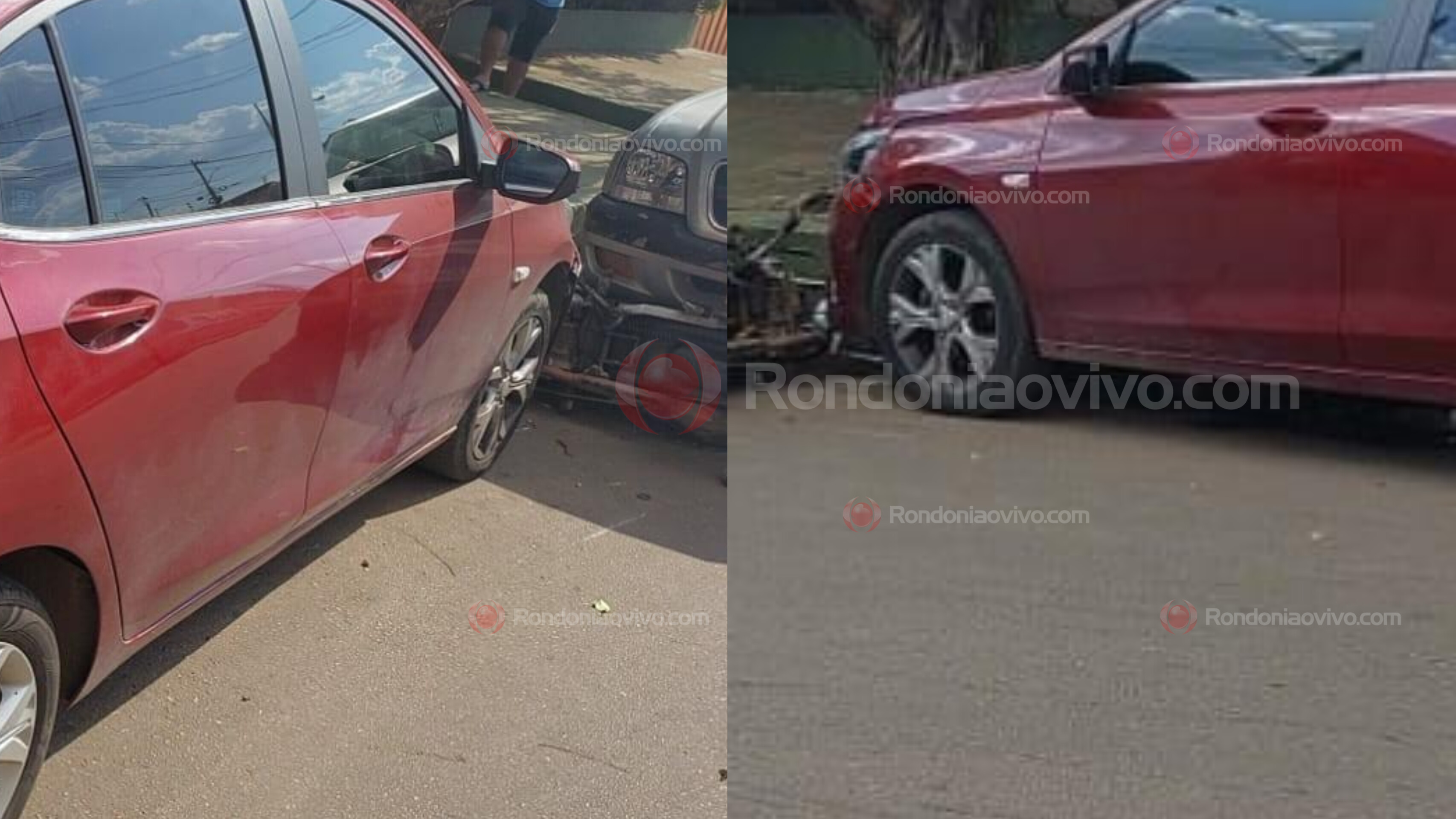 SEM CONTROLE: Mulher em carro Onix foge após causar destruição em moto estacionada 