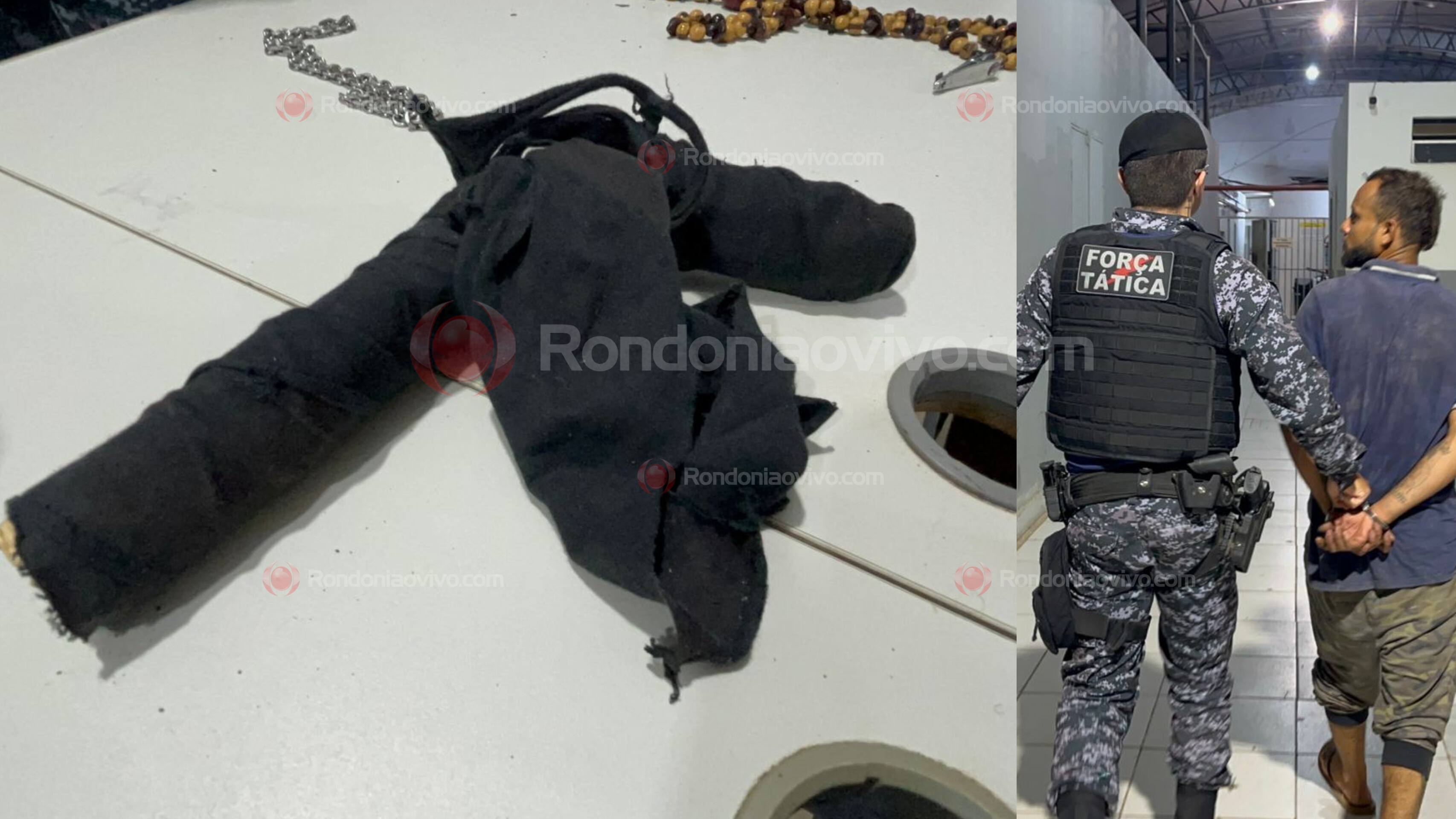 PM FLAGROU: Assaltante é preso na passarela usando papelão e pano como se fosse arma de fogo 