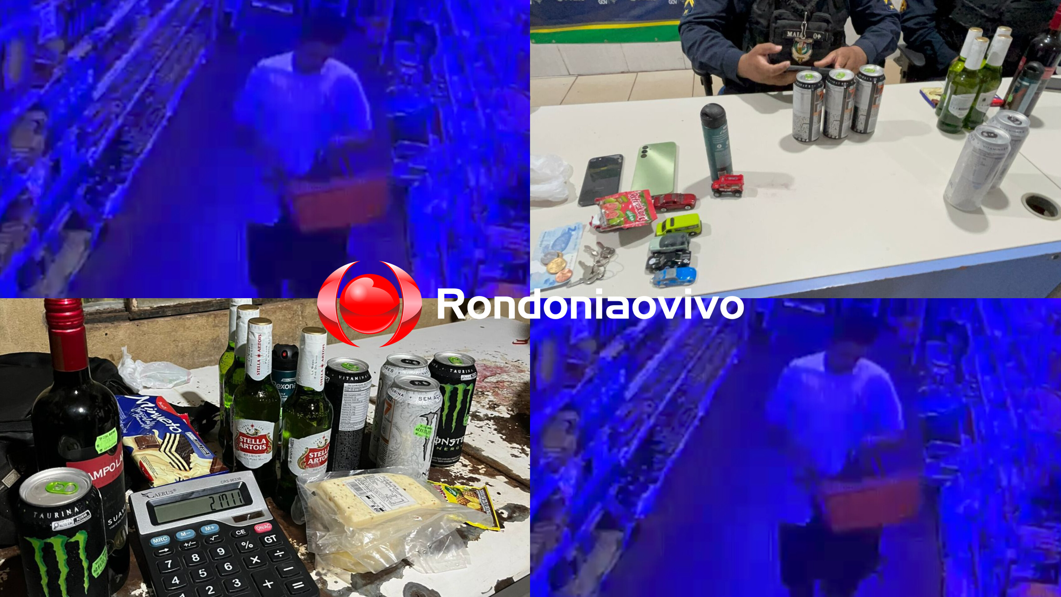 TUDO GRAVADO: Homem é preso após furtar cervejas, energético e vinho em supermercado 