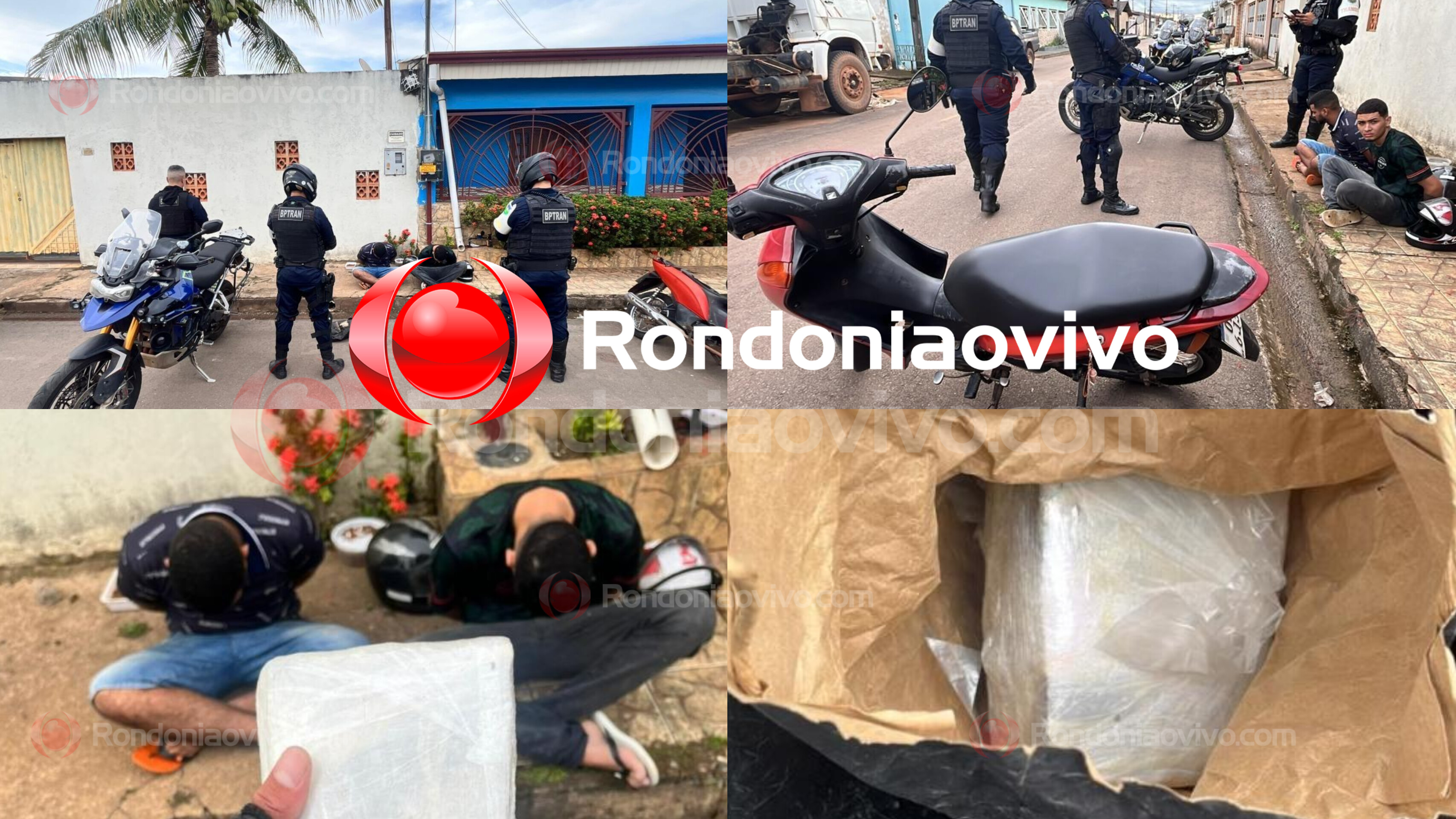 NO BAÚ: Equipe Cavalo de Aço da PM prende dupla com tablete de droga em moto