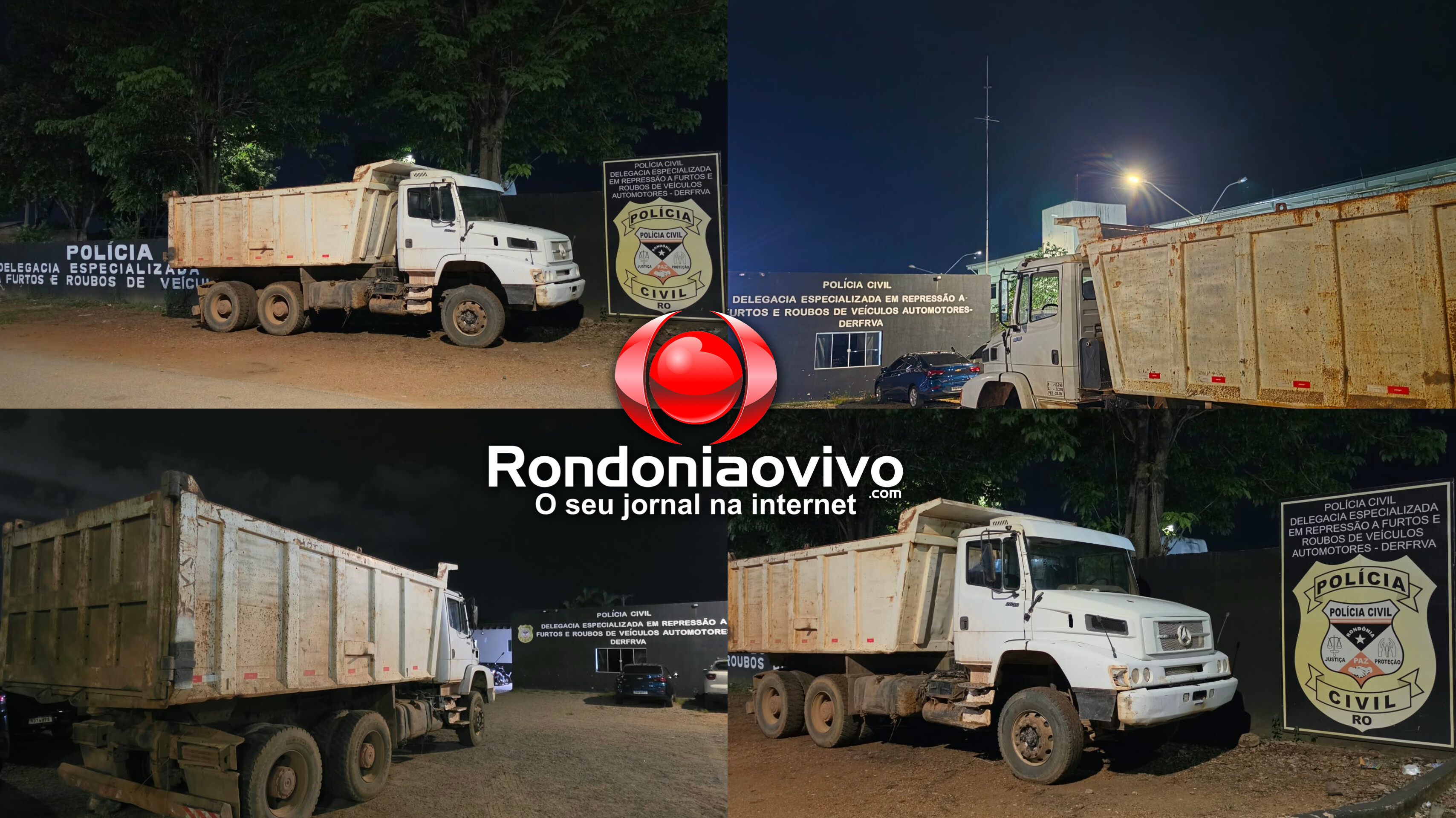 RÁPIDA AÇÃO: Polícia Civil recupera caçamba roubada por bandidos armados com fuzil