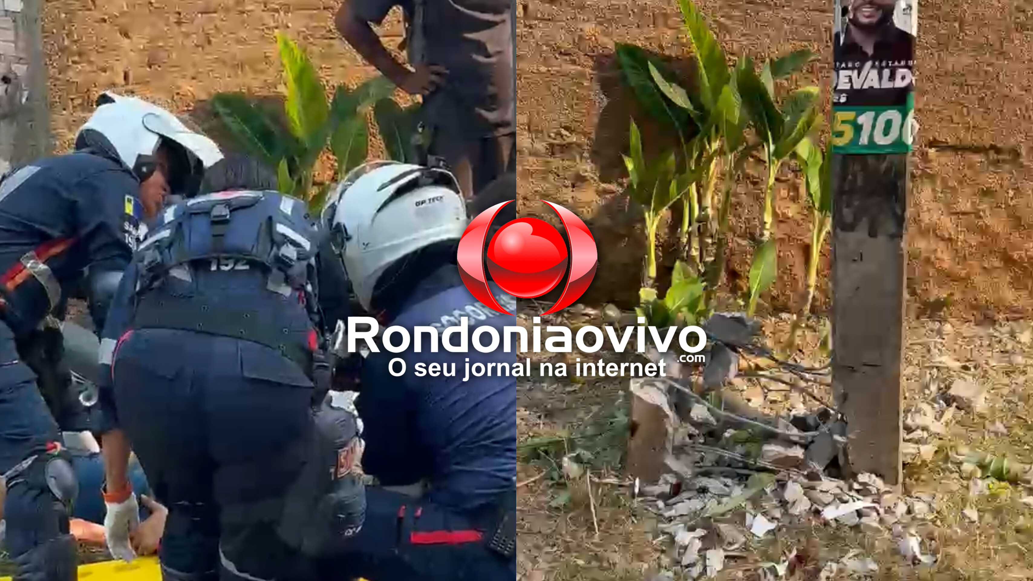 TRAUMATISMO CRANIANO: Motoqueiro fica em estado gravíssimo após colidir contra poste na capital