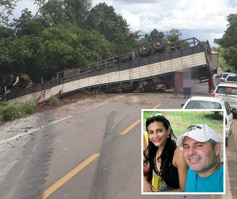 MAIS UM: Mulher morre em grave acidente envolvendo carreta e caminhão na BR-364