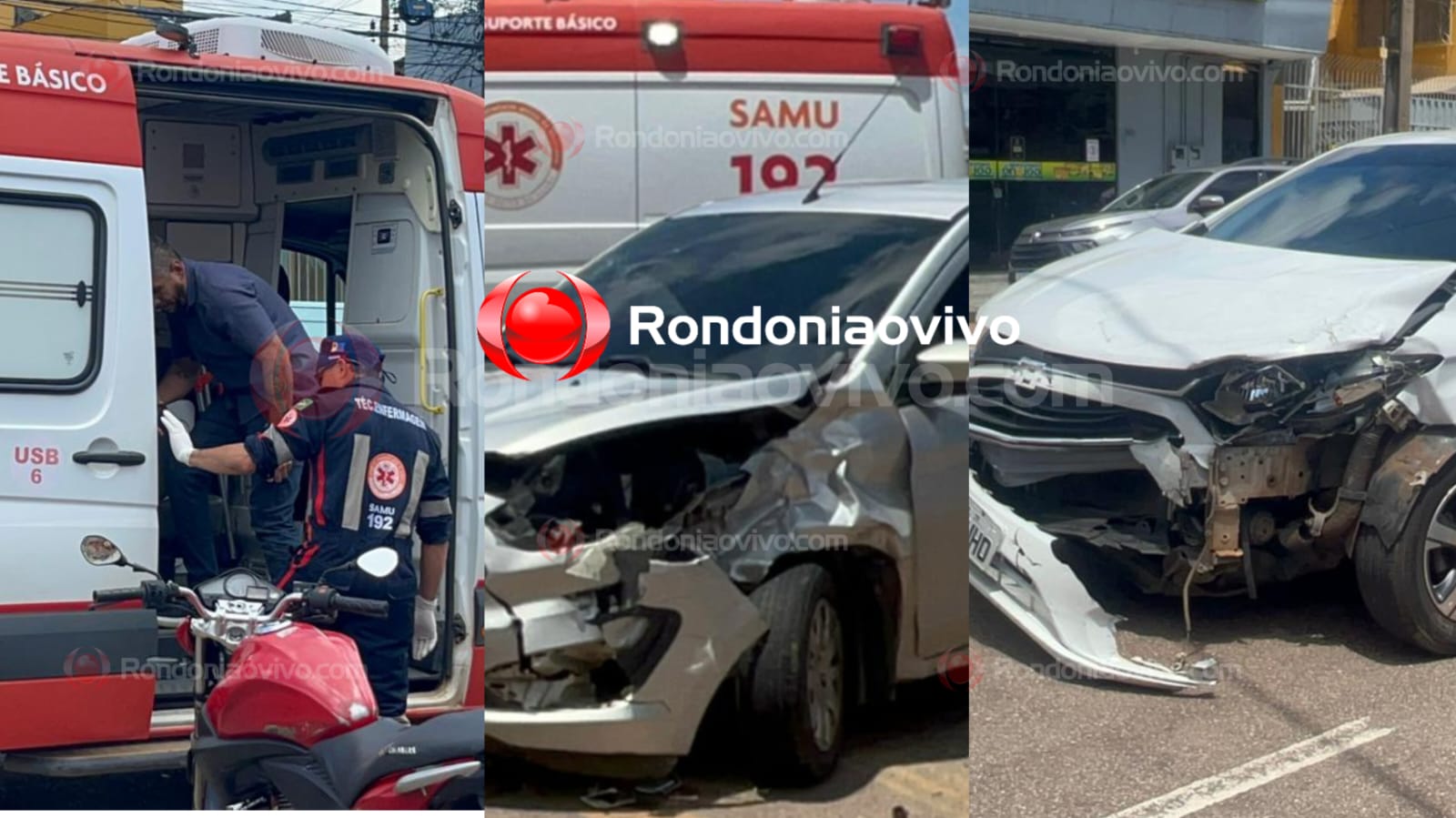 FORTE COLISÃO: Motorista fica ferido após batida entre carros na região Central 