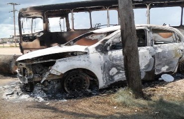 USINAS – Polícia afirma que mais de 50 ônibus foram queimados e que área será monitorada – Fotos
