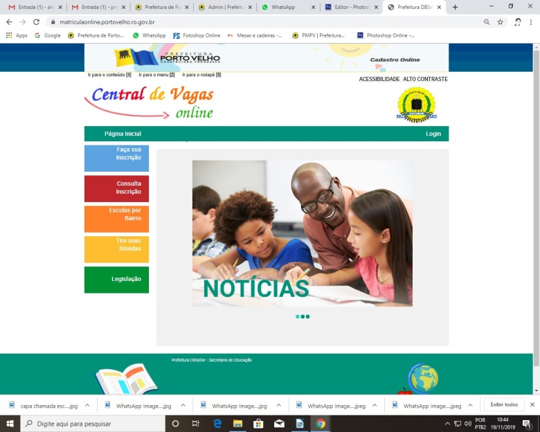 CHAMADA ESCOLAR: Confira o período das matrículas nas escolas municipais de Porto Velho