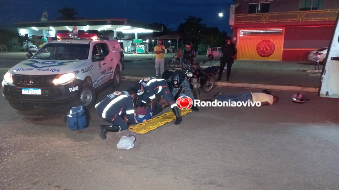 DESACORDADO: Atropelamento deixa idoso e motociclista gravemente feridos