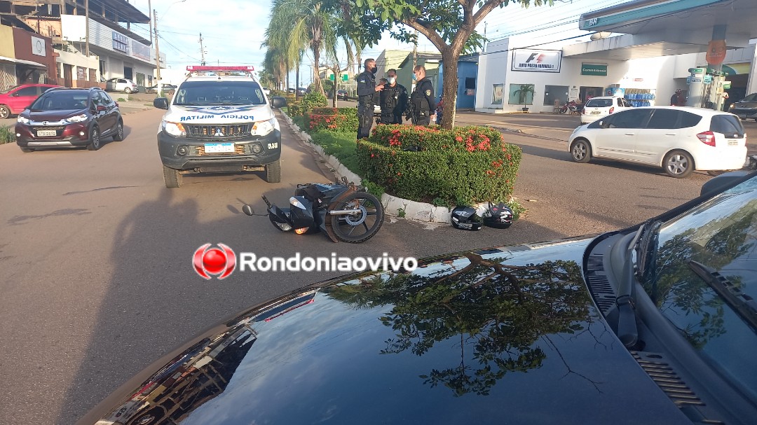 VÍDEO: Acidente entre carro e moto deixa casal lesionado em Porto Velho