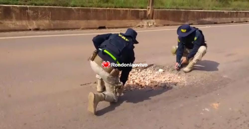 CRATERA: Buraco na BR-364 causa acidente grave com motociclista próximo a Unir