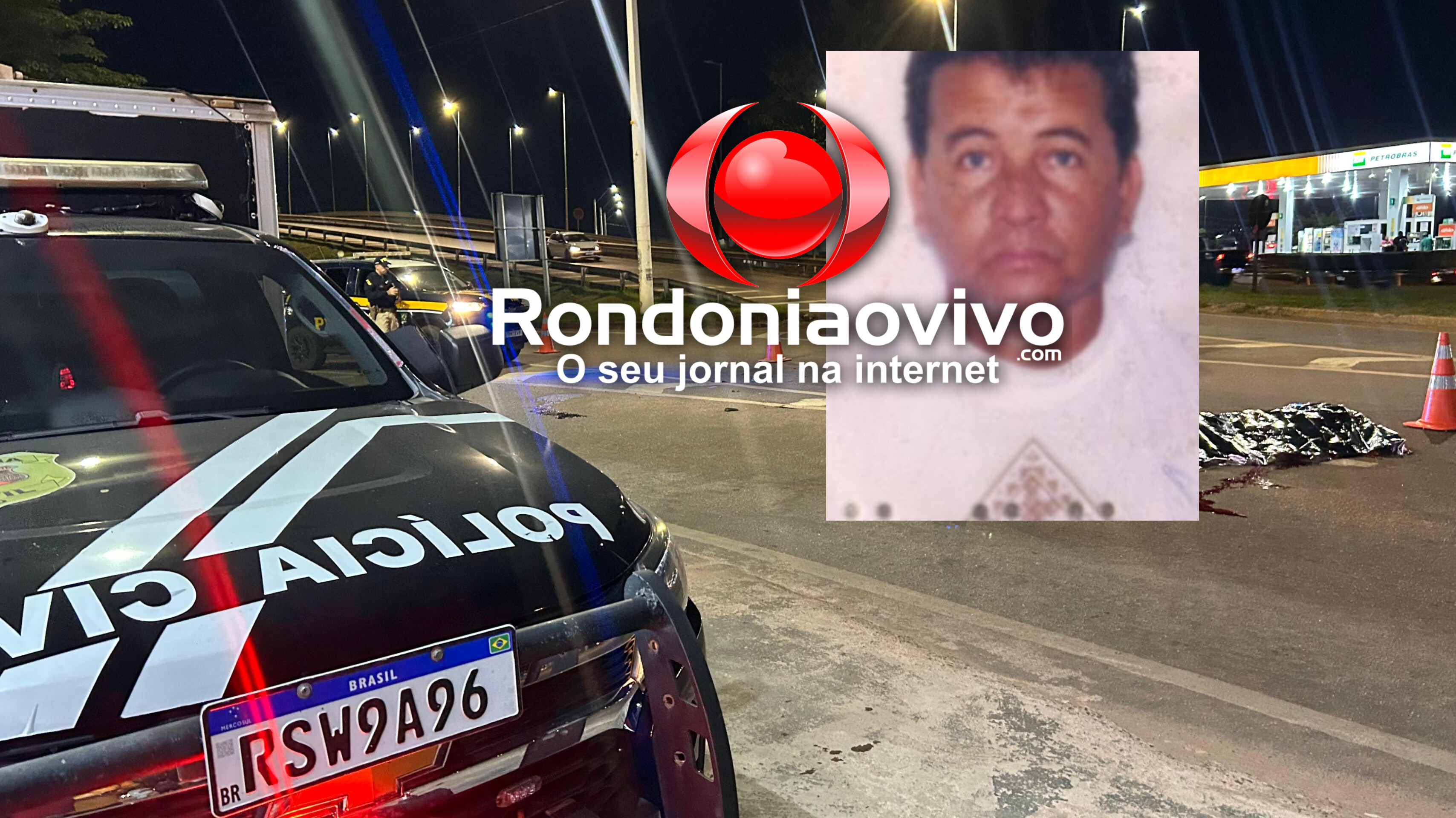 TRAGÉDIA: Motociclista morre atropelado por carreta na descida de viaduto