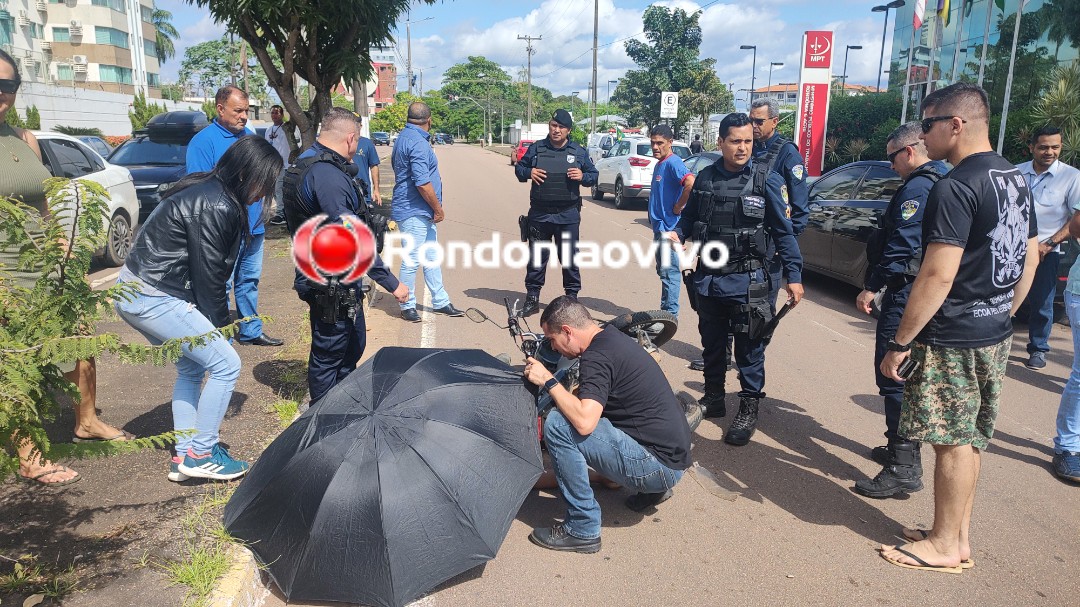 SAINDO DO CPA: Apenado é derrubado de motocicleta na bala em frente ao MPT