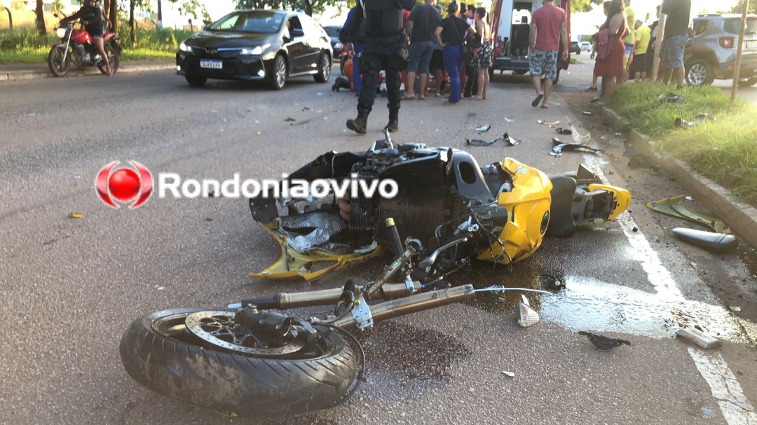 JTA/SUZUKI: Moto de alta cilindrada é destruída e piloto fica em estado grave após acidente 