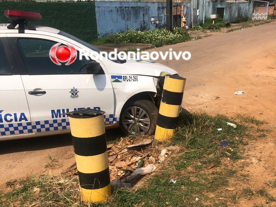 BATIDA: Sargento da PM fica ferido após acidente com viatura durante perseguição 