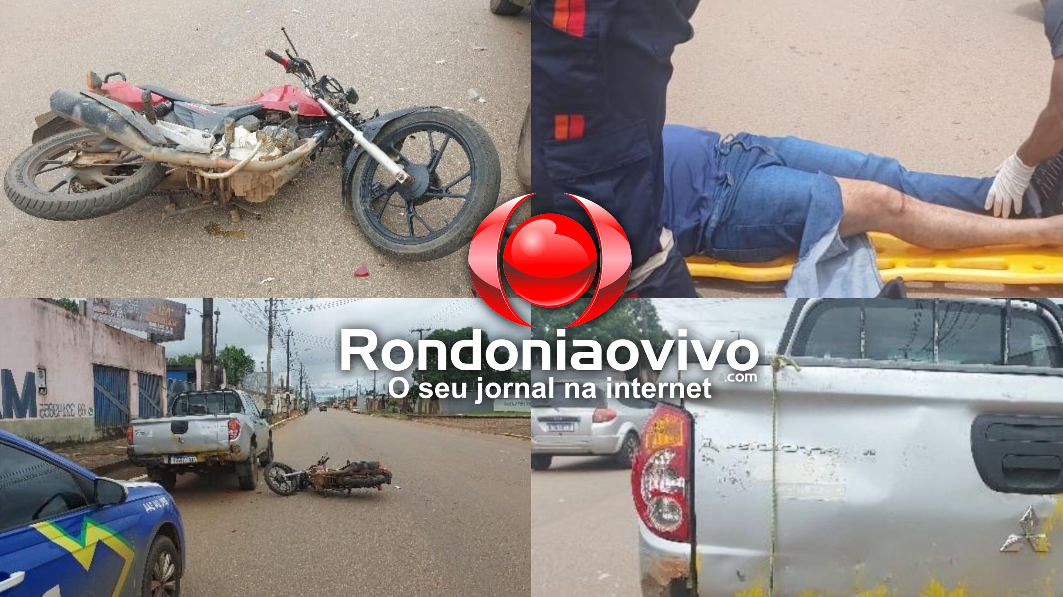 PARADA: Motociclista fica ferido após bater na traseira de caminhonete de engenheiro