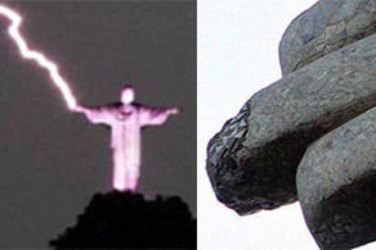 Raios danificam dedos da estátua do Cristo Redentor