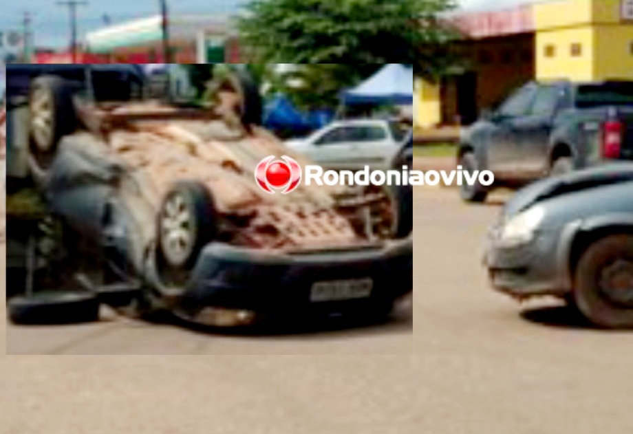 ACIDENTE: Carro capota após colisão em cruzamento de Porto Velho