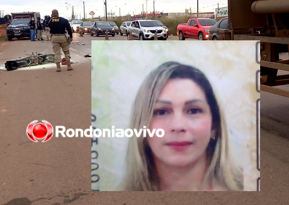 TRAGÉDIA: Mulher morre atropelada por carreta e moto pega fogo