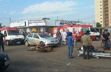 CRUZAMENTO DA MORTE – Após colisão com automóvel jovem é levada pelo SAMU em estado gravíssimo – Fotos