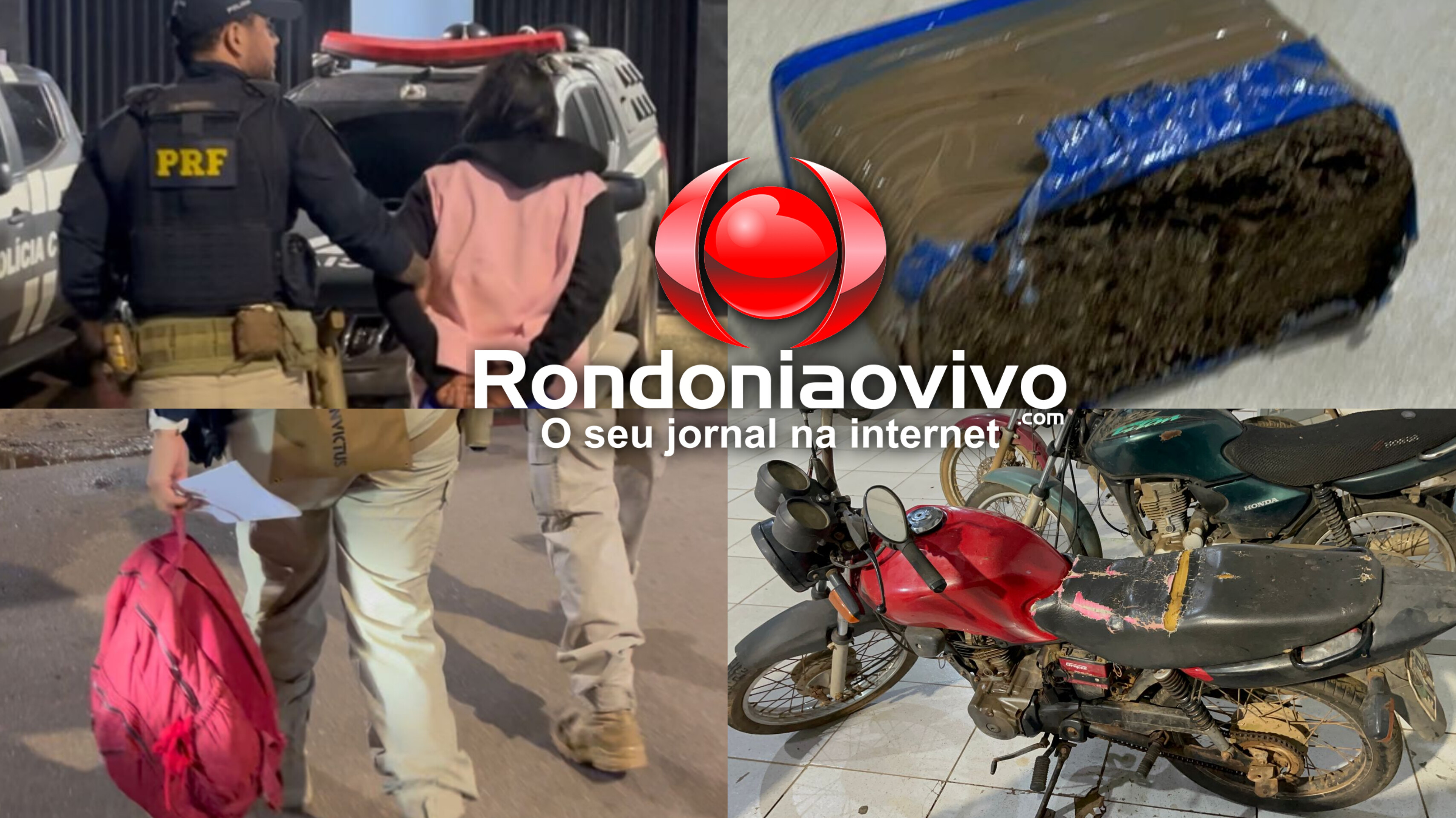 AÇÃO DA PRF: Mulher é presa por tráfico e com moto adulterada na BR-364