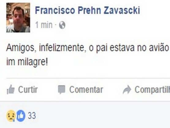 Filho de Teori confirma que pai estava no avião que caiu em Paraty