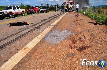 Motociclista morre carbonizado na BR364