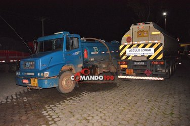 Guarnição flagra homem furtando caminhão tanque