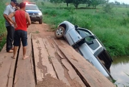 Motorista perde controle da direção e carro cai dentro de rio