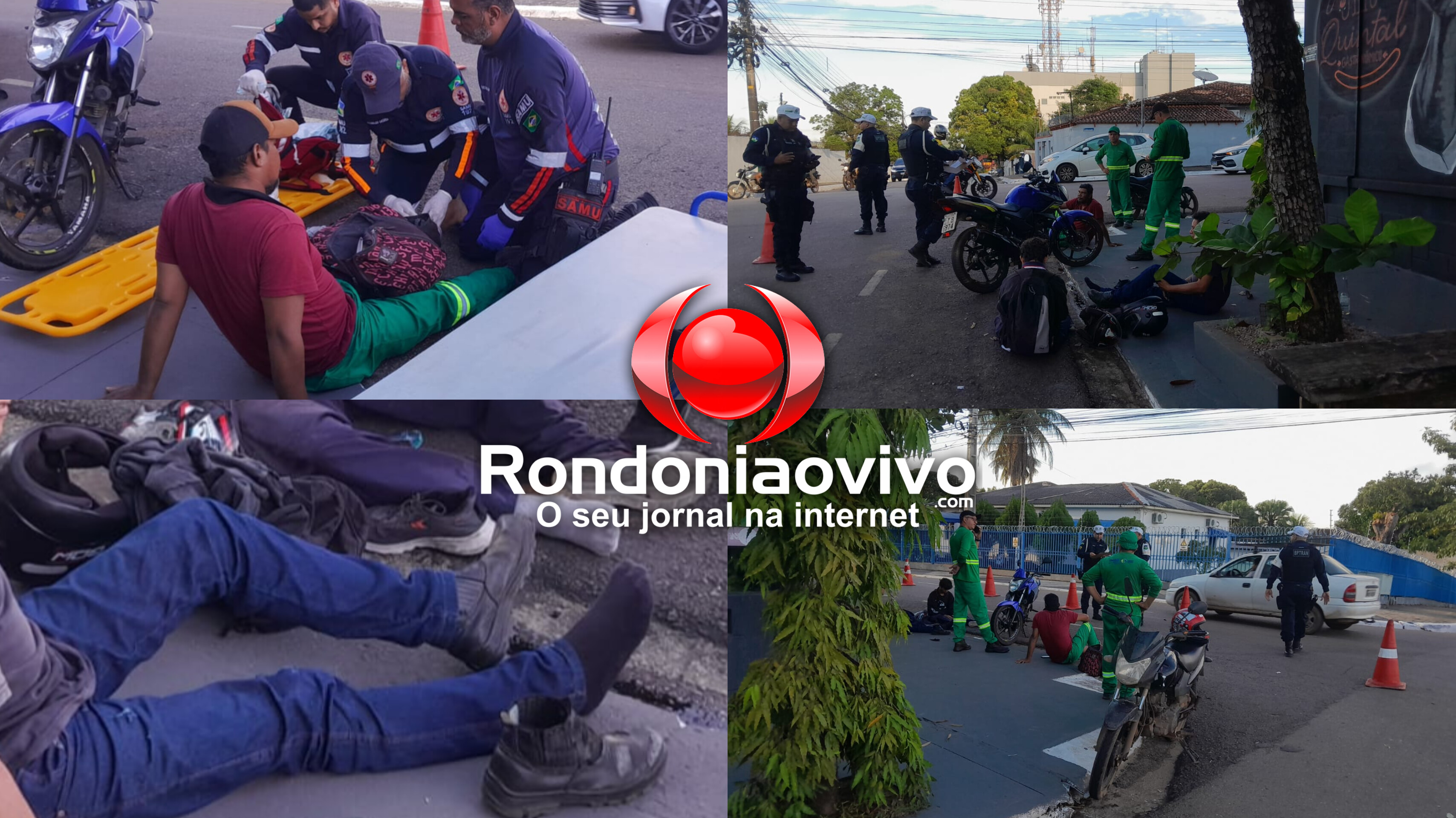 VÍDEO: Acidente entre duas motos deixa três pessoas feridas no Centro de Porto Velho