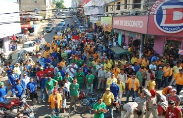 GREVE - Trabalhadores da Santo Antônio Energia cruzam os braços por melhores salários nesta terça - Confira fotos